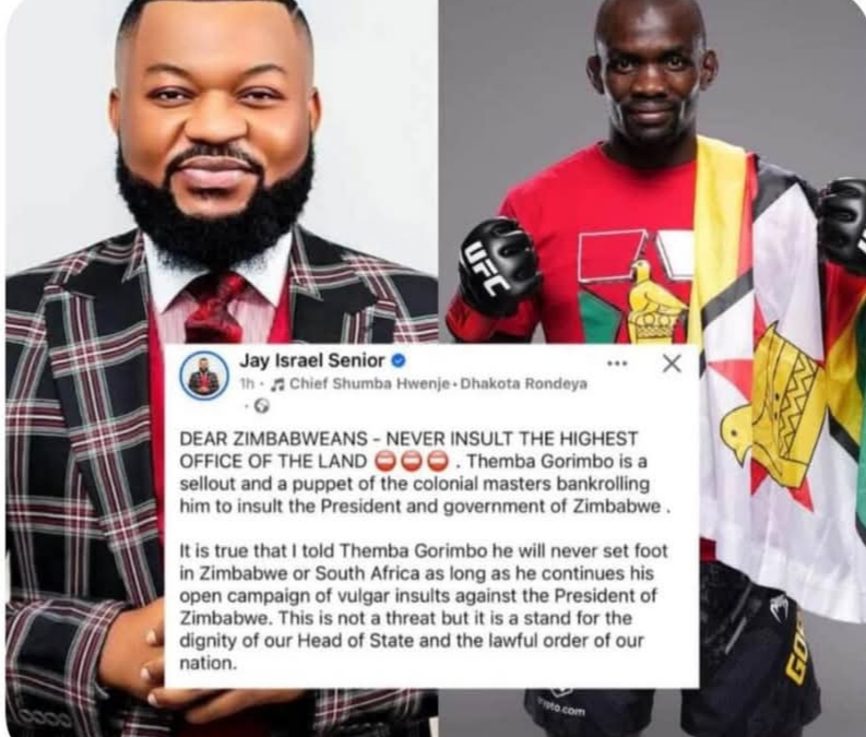 GorimboJay Israel Feud Escalates as Church Leader Threatens to Reduce MMA Fighter to Size ZimEye