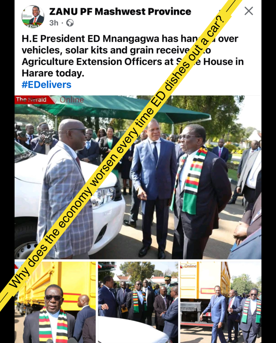 Why Does the Zimbabwean Economy Worsen When Mnangagwa Dishes Out Cars ZimEye