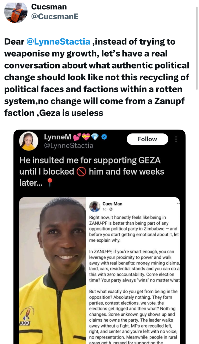 Will Cucsman Ever Rise To Level Of Geza Or Chamisa By Copy Pasting An Identity-Scammers Speeches Ins