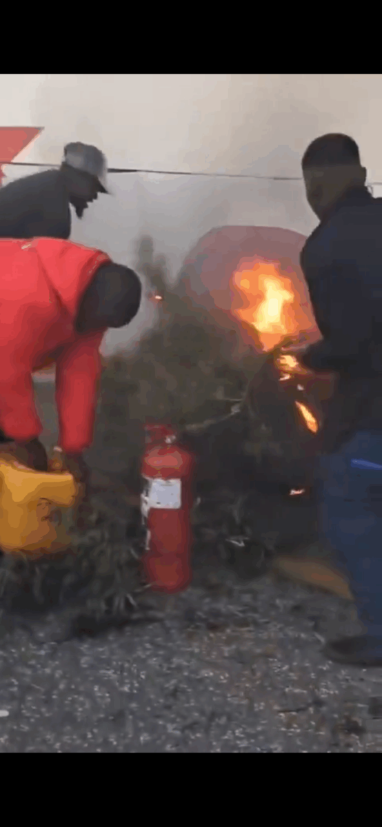 An undated video has surfaced showing a dramatic roadside struggle by passengers of a Zimbabwean cro