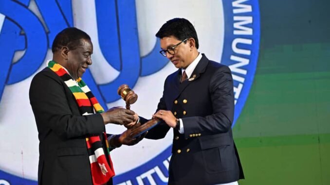 Mnangagwa Hands Over SADC Chairmanship to Madagascars Rajoelina