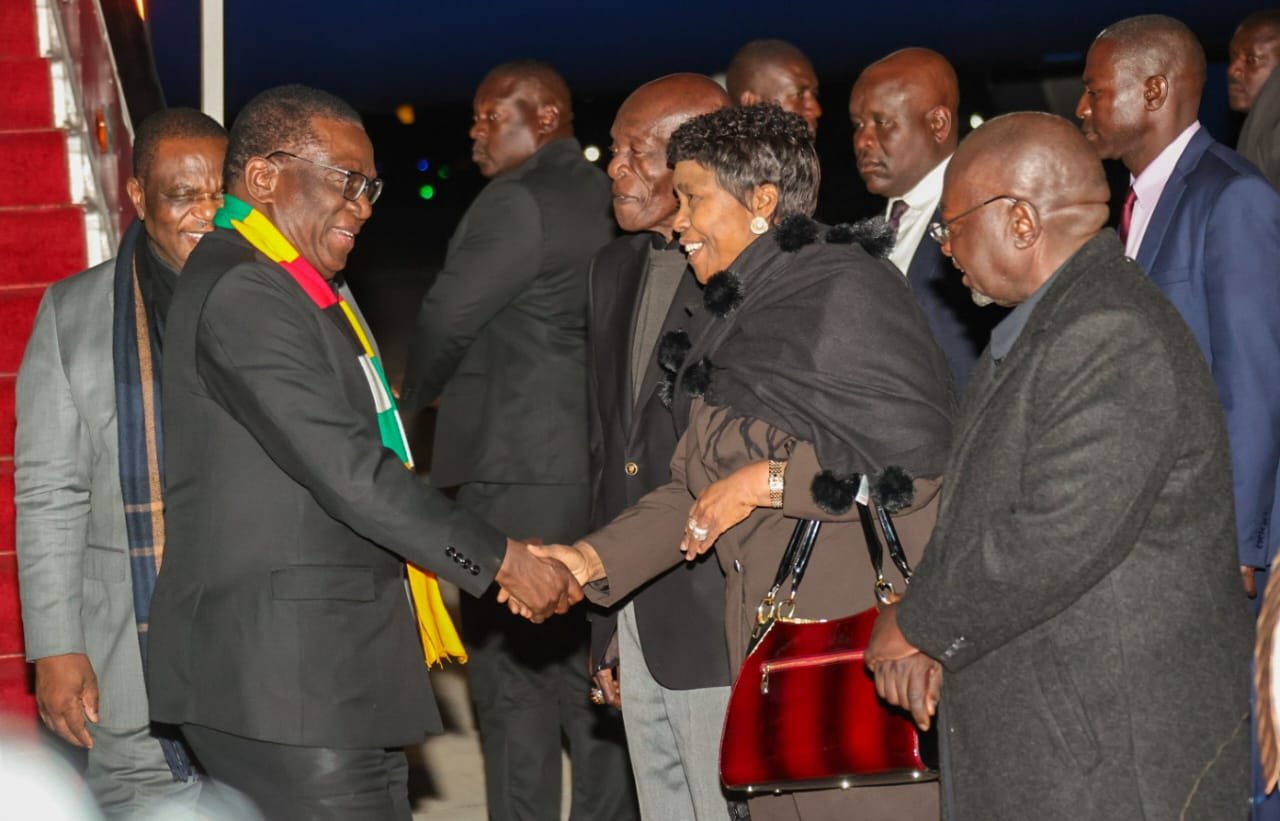 President Mnangagwa returns home from Kenya