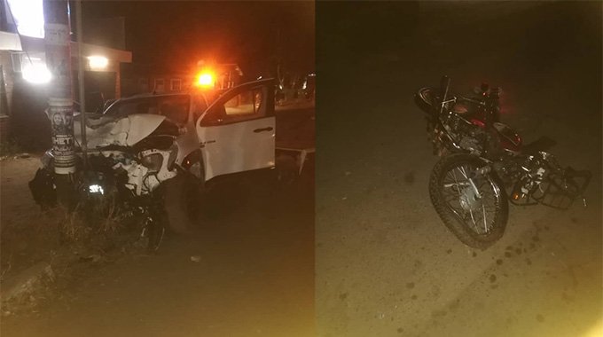 ZIMPAPERS STAFFER DIES ON THE SPOT Joyride turns fatal as Hilux hits biker and driver flees