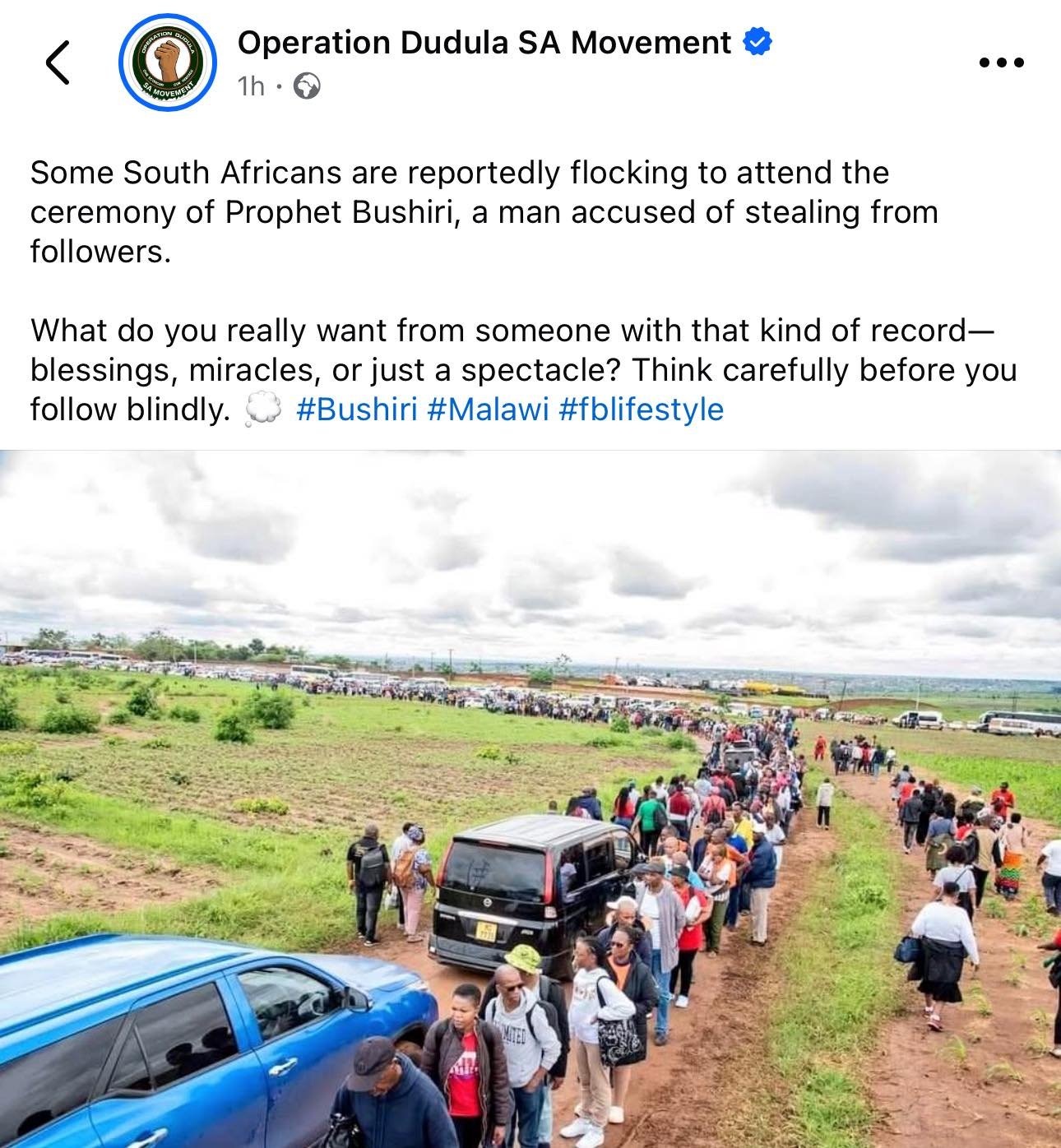 Operation Dudula Facebook Post Backfires as South Africans Rally Behind Bushiri