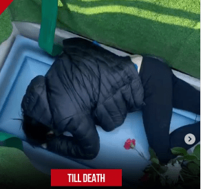 Funeral gets interrupted after side chic shows up and jumps into the grave for a ‘final hug’