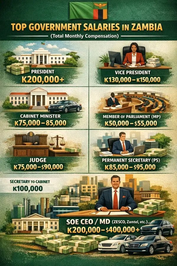 WHO REALLY EARNS THE MOST IN ZAMBIA? (MONTHLY PAY BREAKDOWN)