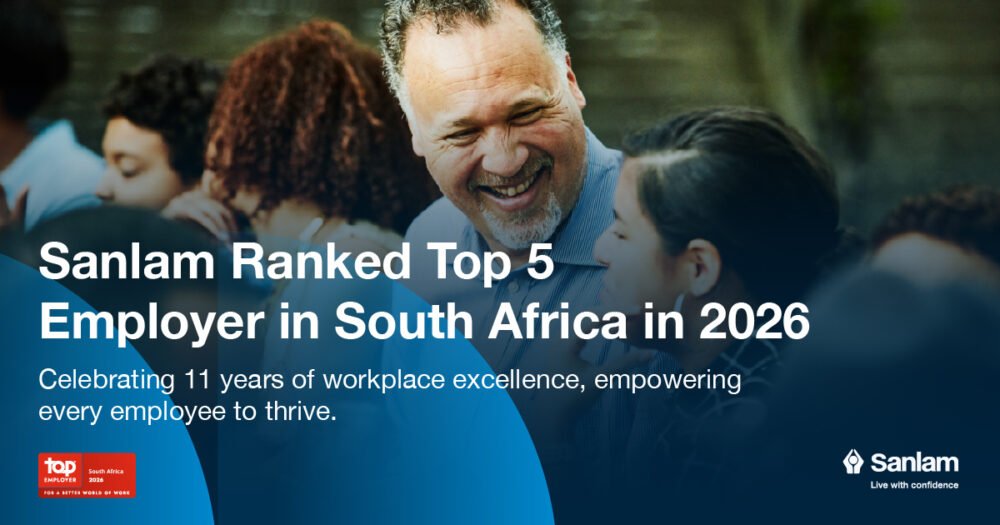 Sanlam recognised as top 5 top employer in South Africa