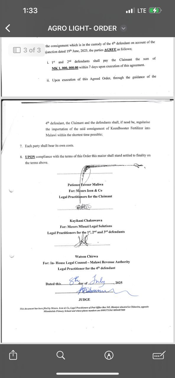 MRA exposed in fertilizer import scandal as court blocks Chipanga Traders and declares Agro Light sole KeenBooster distributor