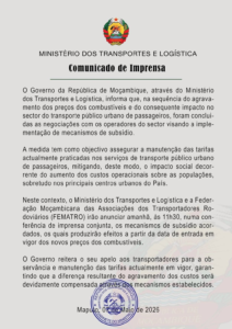 Mozambique: Government announces subsidies for transporters to maintain public transport fares