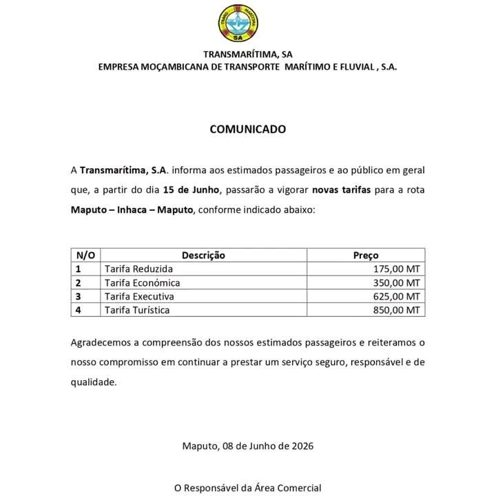 Mozambique: Transmarítima raises fares on Maputo–Inhaca route from 15 June