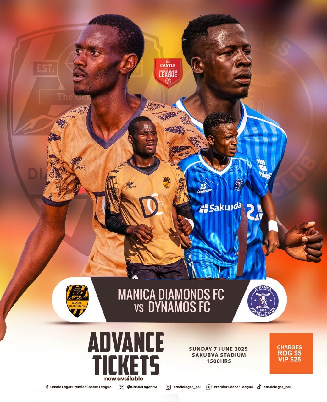 Advance tickets for Manica Diamonds FC vs Dynamos match now on sale