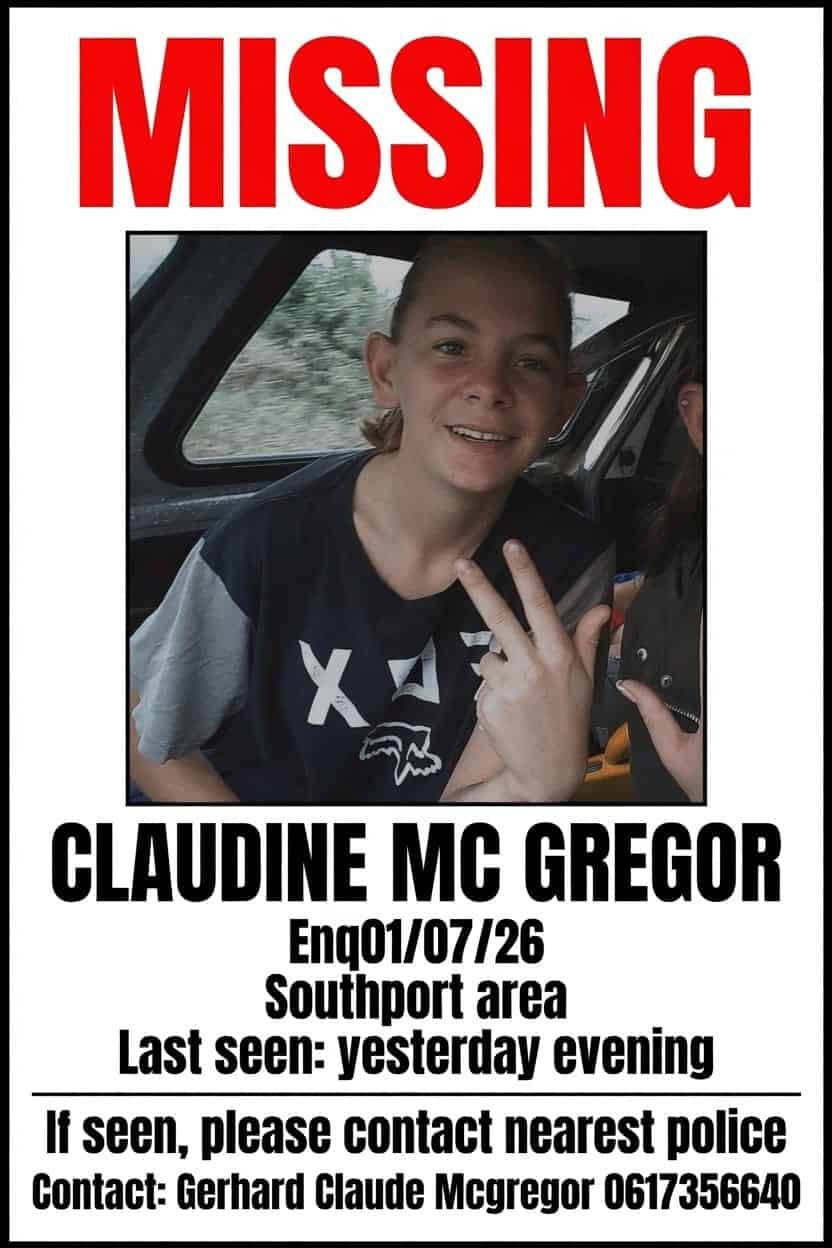 Missing 16-year-old KZN teen Claudine McGregor has been found safe
