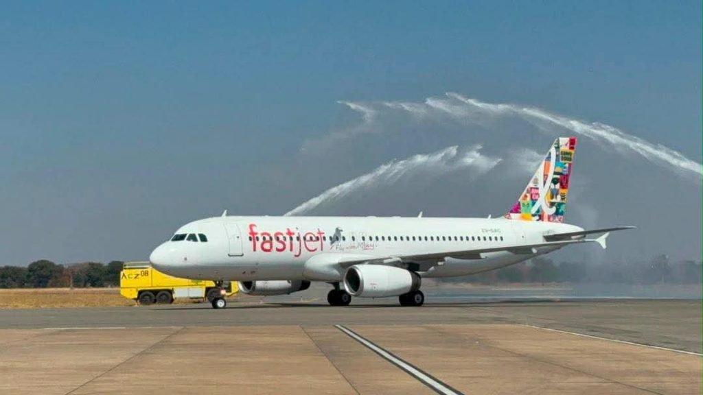 Fastjet Zimbabwe Airbus A320 arrival in Victoria Falls, expand country’s airlift capacity and regional connectivity