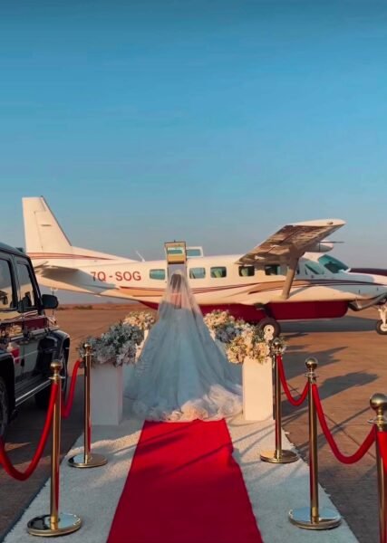 Malawi’s ‘wedding of the year’:  Tonderai marries stunning bride Tahera in lavish ceremony complete with PRIVATE JET and a dozen dress changes
